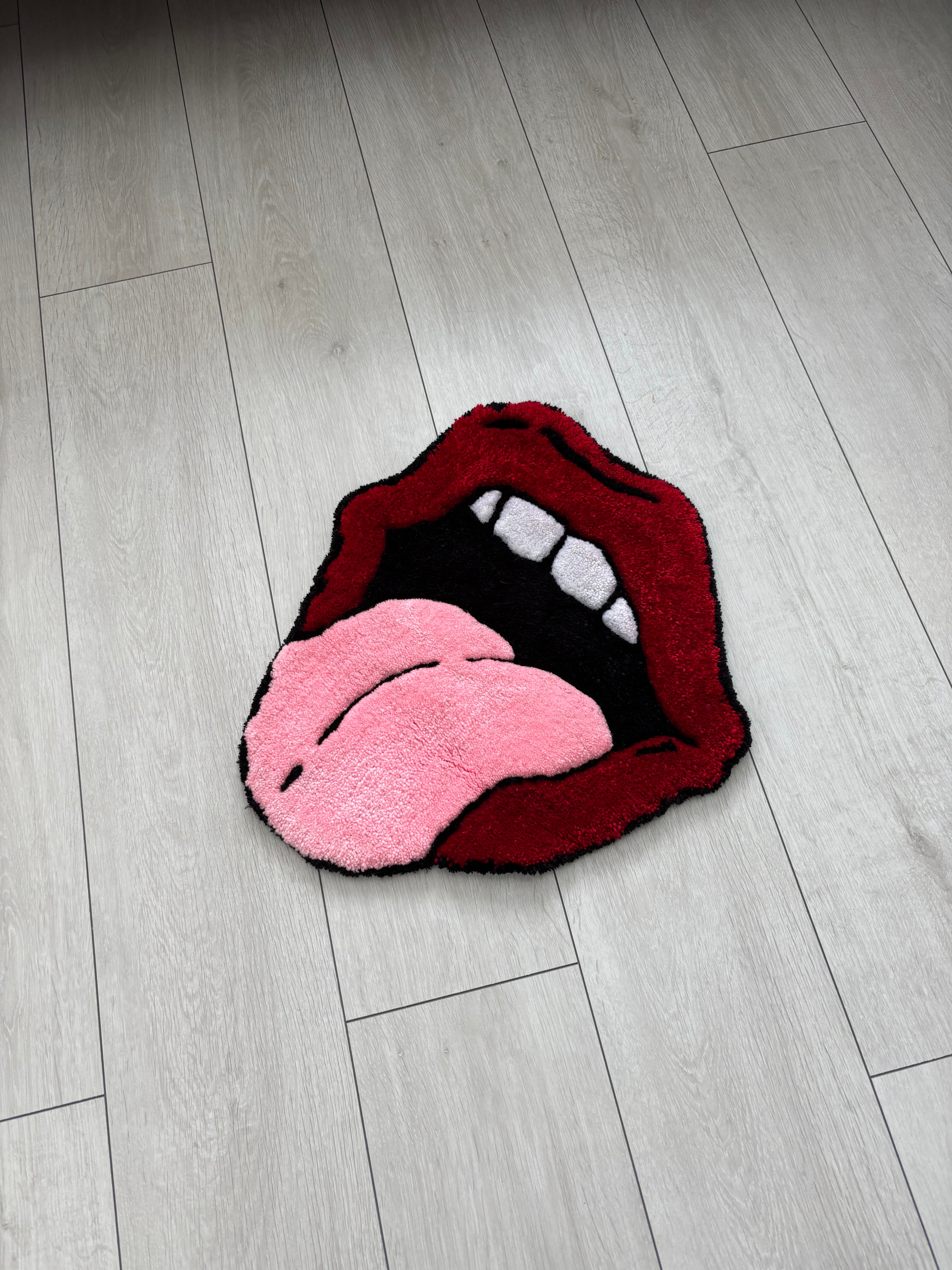 PuffRug - El Yapımı Tufting Halı "Pop Lips"