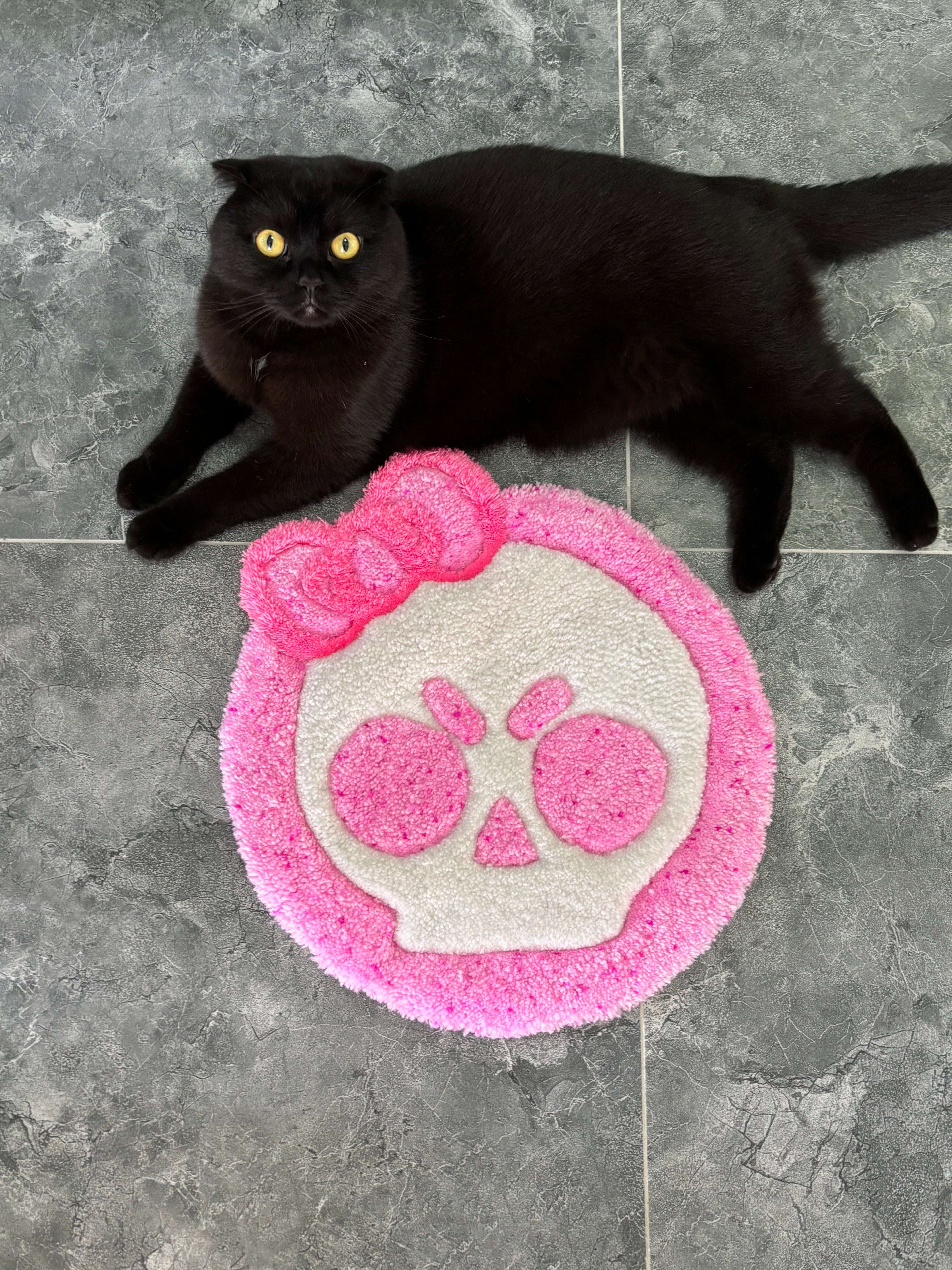 PuffRug - El Yapımı Tufting Halı "Cute Skull"