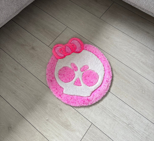 PuffRug - El Yapımı Tufting Halı "Cute Skull"