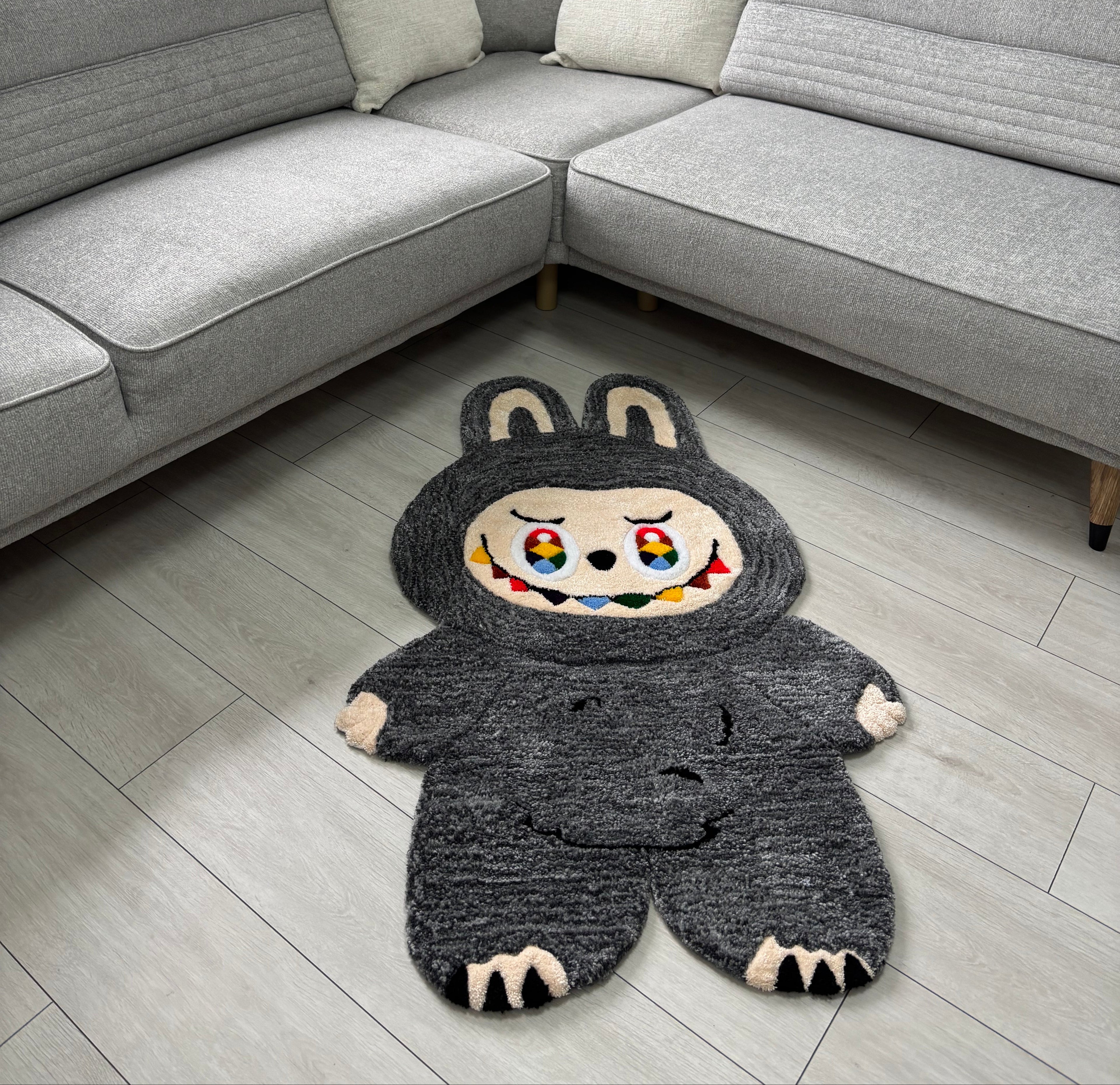 PuffRug - El Yapımı Tufting Halı "Rainbow Labub"