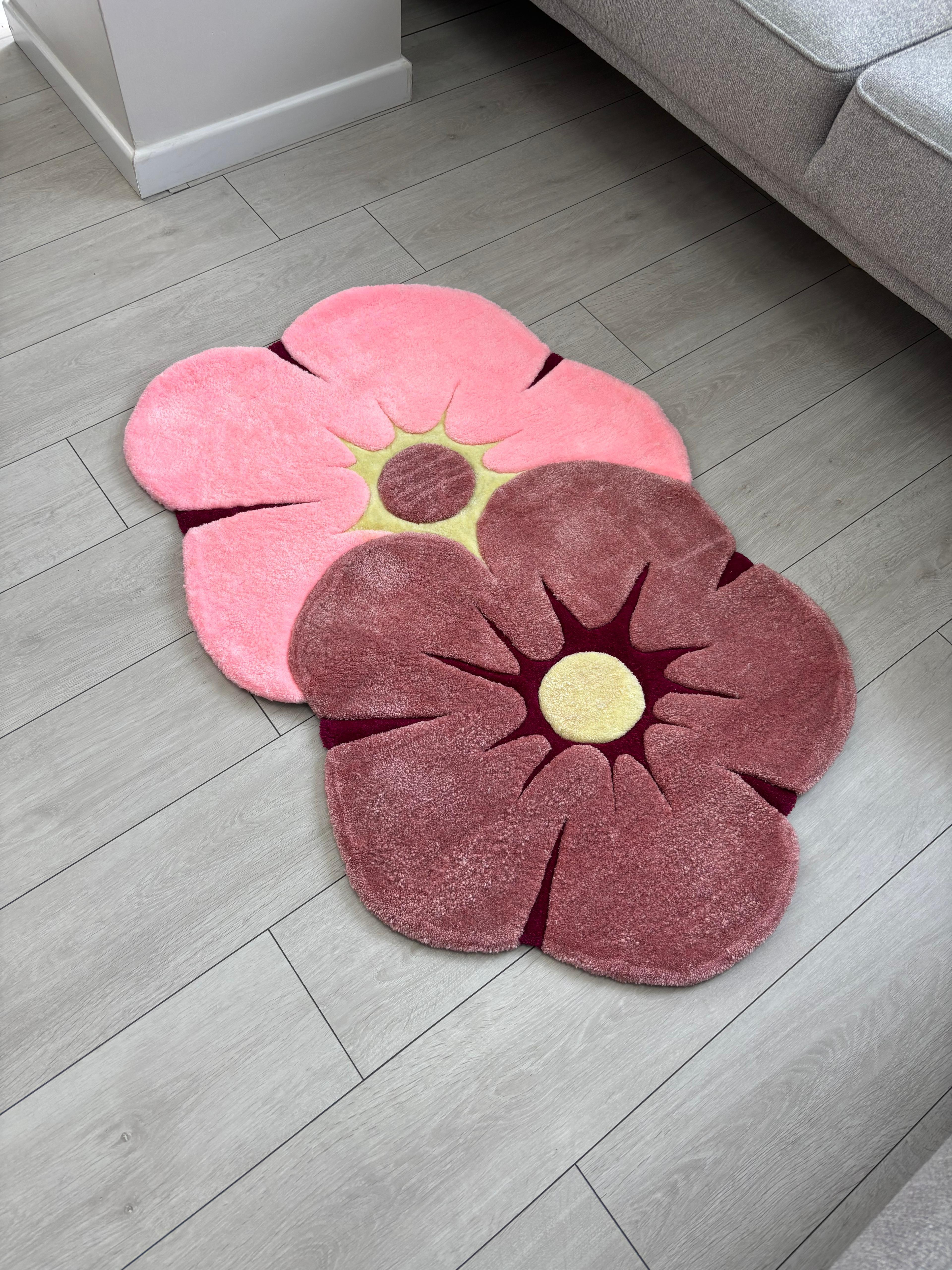 PuffRug - El Yapımı Tufting Halı "Blossom Duo"